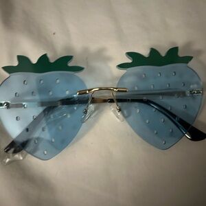 Strawberry Shaped Blue Sunglasses